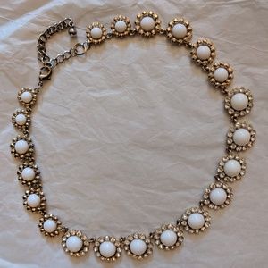 Fashion Faux Pearl & Crystal Necklace